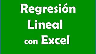 Regresion Lineal con Excel [upl. by Elyac]