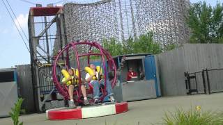 My son and I ride the Slingshot at Kings Island Ground level view [upl. by Marsland]