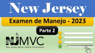 Examen de Manejo NJ 2023 Parte 2 Prueba teórica de conducción de Nueva Jersey [upl. by Sitoiganap]