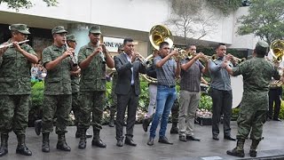 Flashmob de la Banda de Música de la V Región MIlitar [upl. by Ahsasal221]