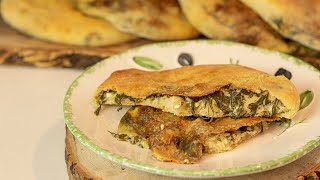 Greek Flatbreads stuffed with Spinach amp Feta spanakopita filling [upl. by Amluz]