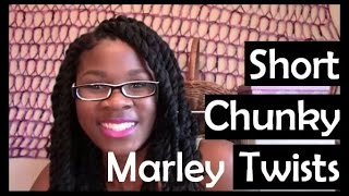 Natural Hair Tutorial  Short Chunky Marley Twists [upl. by Lemaceon]