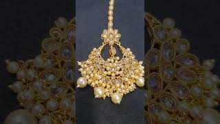 Golden Pearls Polky Bindiyajeweleryaddict jewellery jewelleryjewellery bindiya golden [upl. by Sheply]