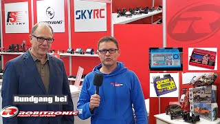 Standrundgang bei Robitronic SkyRC FlySky Killerbody Hobbywing  Spielwarenmesse [upl. by Limber109]