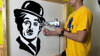 RUG TUFTING ASMR  CHARLIE CHAPLIN RUG START TO FINISH [upl. by Sommers255]