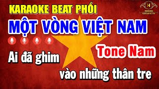 Một Vòng Việt Nam Karaoke Tone Nam  Dm  Beat Phối Chuyên Nghiệp  Trọng Hiếu [upl. by Vedette]