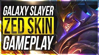 BEST ZED SKIN EVER ZED UNMASKED  Legendary Galaxy Slayer Zed Skin Gameplay  League of Legends [upl. by Jamel]