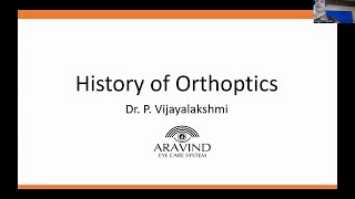 History of Orthoptics  Dr Vijayalakshmi [upl. by Harbot]