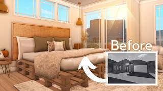 I renovated a BLOXBURG STARTER HOUSE but its REALISTIC  Roblox [upl. by Attevad]