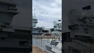 HMS Queen Elizabeth Aircraft Carrier back in Portsmouth Harbour [upl. by Nairod]