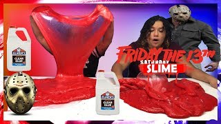 MAKING TWO GALLONS OF FRIDAY THE 13TH SLIME  MAKING GIANT SLIMES [upl. by Asiela]