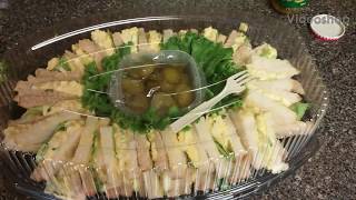 making a sandwich tray  how to arrange sandwiches on a tray  potluck idea [upl. by Attem]