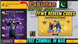 Free Fire 👀 Redeem code Todays 😍 2024 in Pakistan server Dont Miss 💌 [upl. by Agler606]