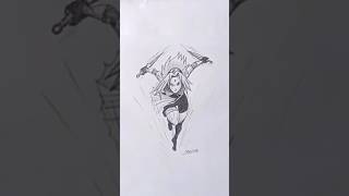 Speed drawing StickMan Sakura 😳 short anime drawing naruto [upl. by Eeram]