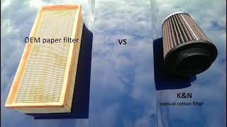 testing KampN vs OEM original air filter on a stock car [upl. by Esinaj]