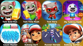 Talking Tom Gold Rush  My HankSubway Surfers CityCount MasterMonster Evolution Run amp Battle [upl. by Rimaj]