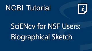 SciENcv for NSF Users Biographical Sketch [upl. by Cumings674]