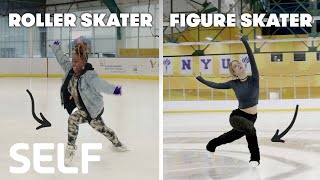 Roller Skaters Try To Keep Up With Figure Skaters  SELF [upl. by Brennen]