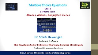 Multiple Choice Questions of Alkanes Alkenes Conjugated dienes UNIT 2 B Pharm II sem [upl. by Natascha]