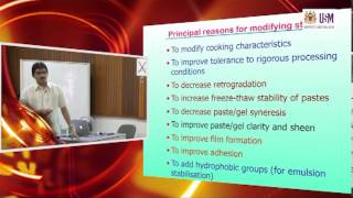 IMK421 Lecture 7 25th October 2012 —Starch Modification [upl. by Eeleimaj982]