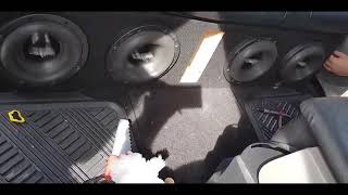 4 Skar Audio ZVX8quot Subwoofers Banging in a Ford F150 Crew Cab [upl. by Jehiah]