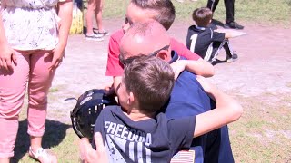 Onslow County Marine surprises boys after deployment [upl. by Skardol]