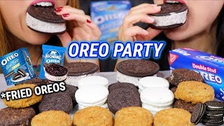 ASMR OREO PARTY FRIED OREOS ICE CREAM 오레오 리얼사운드 먹방  KimampLiz ASMR [upl. by Philcox]