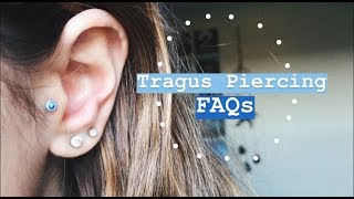 Tragus Piercing FAQs my experience pain aftercare etc [upl. by Tsyhtema]