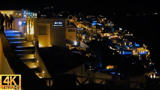 Santorini Oia Night Walk  Greece 🇬🇷 4K asmr [upl. by Aniz]