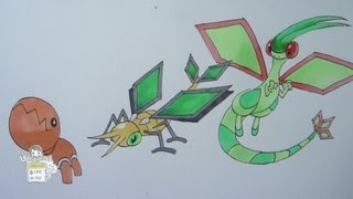 How to draw Pokemon No 328 Trapinch No 329 Vibrava No 330 Flygon [upl. by Aihseyt]