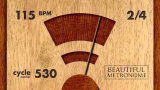 115 BPM 24 Wood Metronome HD [upl. by Lynnelle]