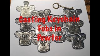 Casting Pewter Keychain Fobs in SmoothOn Mold Max 60 Silicone Molds [upl. by Volnak299]