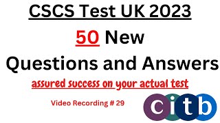 CSCS Card UK  CSCS Test 2023  CSCS Card Test Questions 2023  CSCS Test Preparation  CSCS Test [upl. by Richela]