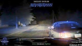 Suspect Shoots Out Georgia Troopers Engine During Pursuit [upl. by Tolliver974]