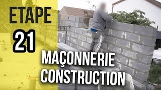 Maçonnerie dune construction de maison  Etape 21 [upl. by Cosme709]