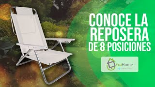 Mira la Reposera Silla de 8 Posiciones Ideal para Playa y Camping [upl. by Anirdna]