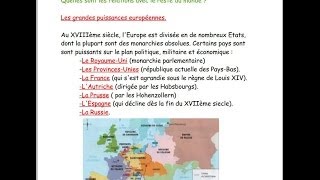 4ème Chap1 LEurope dans le monde au XVIIIème siècle [upl. by Llevol]