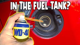 WD 40 IN THE FUEL TANK  ENGINE PROBLEM SOLVING [upl. by Daniela273]