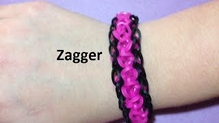 How to Make a Zagger Bracelet on the Rainbow Loom  Original Design [upl. by Onileva]