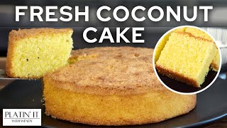 Fresh Coconut Cake  Baath Cake  Baked Favourites [upl. by Yentrok]