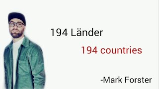 194 Länder Mark Forster  Learn German With Music English Lyrics [upl. by Sylvan]