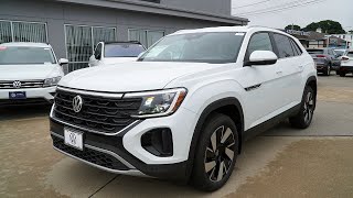 2024 Volkswagen Atlas Cross Sport SE WTechnology Pure White  Video Tour with Angel [upl. by Leavitt336]