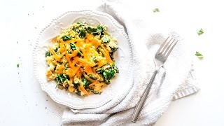 Keto Recipe  Spinach amp Cheddar Scrambled Eggs [upl. by Woodie]