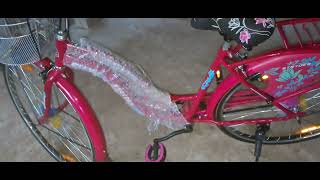 tata cycle fitting New 2024 pink color ladibar cycle 26 [upl. by Lazaruk]