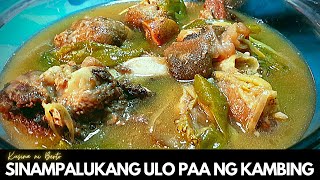 SINAMPALUKANG ULO PAA NG KAMBING  SINAMPALUKANG KAMBING  How to Cook GOAT HEAD Delicious Recipe [upl. by Dominus]