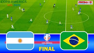 ARGENTINA vs BRAZIL  Copa America 2024 Final  Full Match All Goals  PES Gameplay PC FL 24 [upl. by Itsrejk]