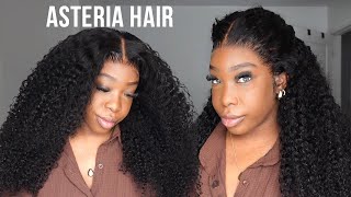 Voluminous Curls😍🔥The Best Pre Plucked Curly Frontal Wig Install  pour débutante   Asteria Hair [upl. by Ahsekad89]