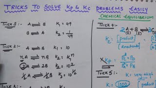 Tricks to Solve Kp and Kc Problems Easily  Chemical Equilibrium Tricks [upl. by Inaniel]