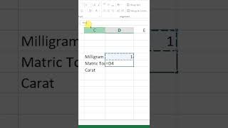 Convert Milligram into Metric Tonne in Microsoft Excel msexcel metricton excel shorts [upl. by Fleurette]