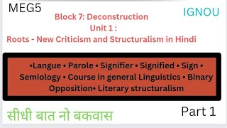 Block 7 Deconstruction  Langue  Parole Signifier Signified Course in General Linguistics part1 [upl. by Blondie213]